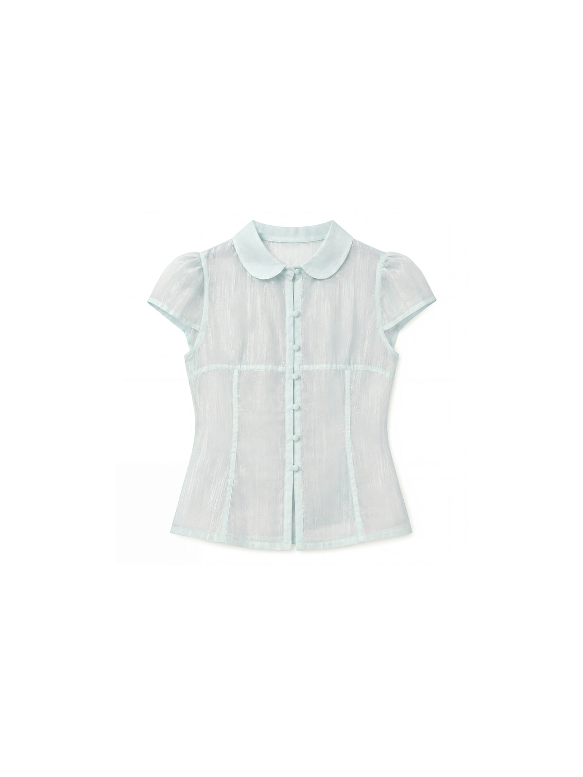 CUBIC Lyocell Semi-Sheer Fitted Blouse-13