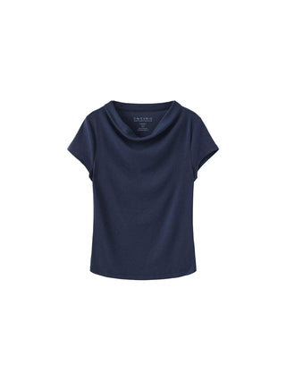 C by CUBIC Draped Neck Short-Sleeve T-Shirt