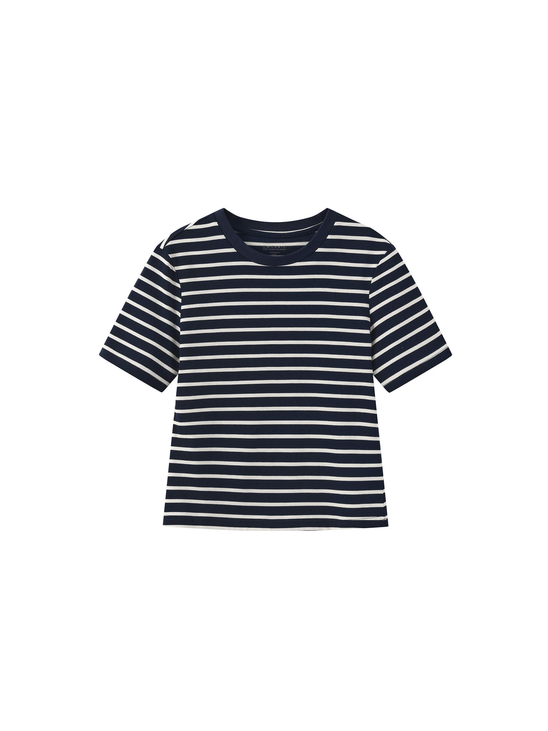C by CUBIC Striped Basic Cotton T-Shirt