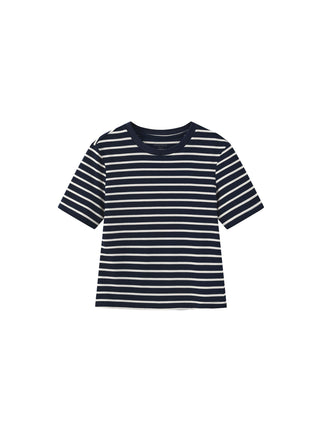 C by CUBIC Striped Basic Cotton T-Shirt