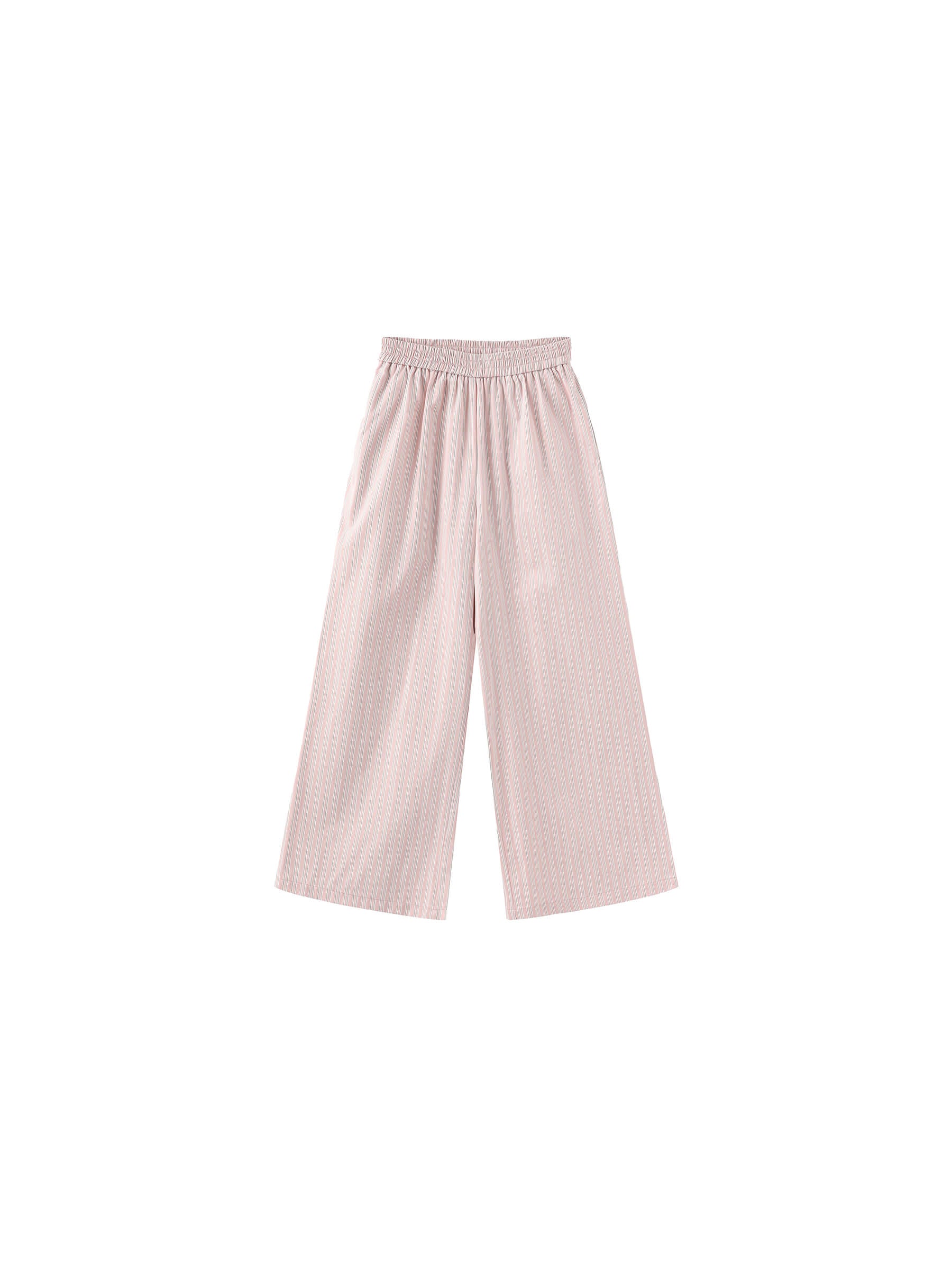 Pleated Striped Wide-Leg Trousers-17
