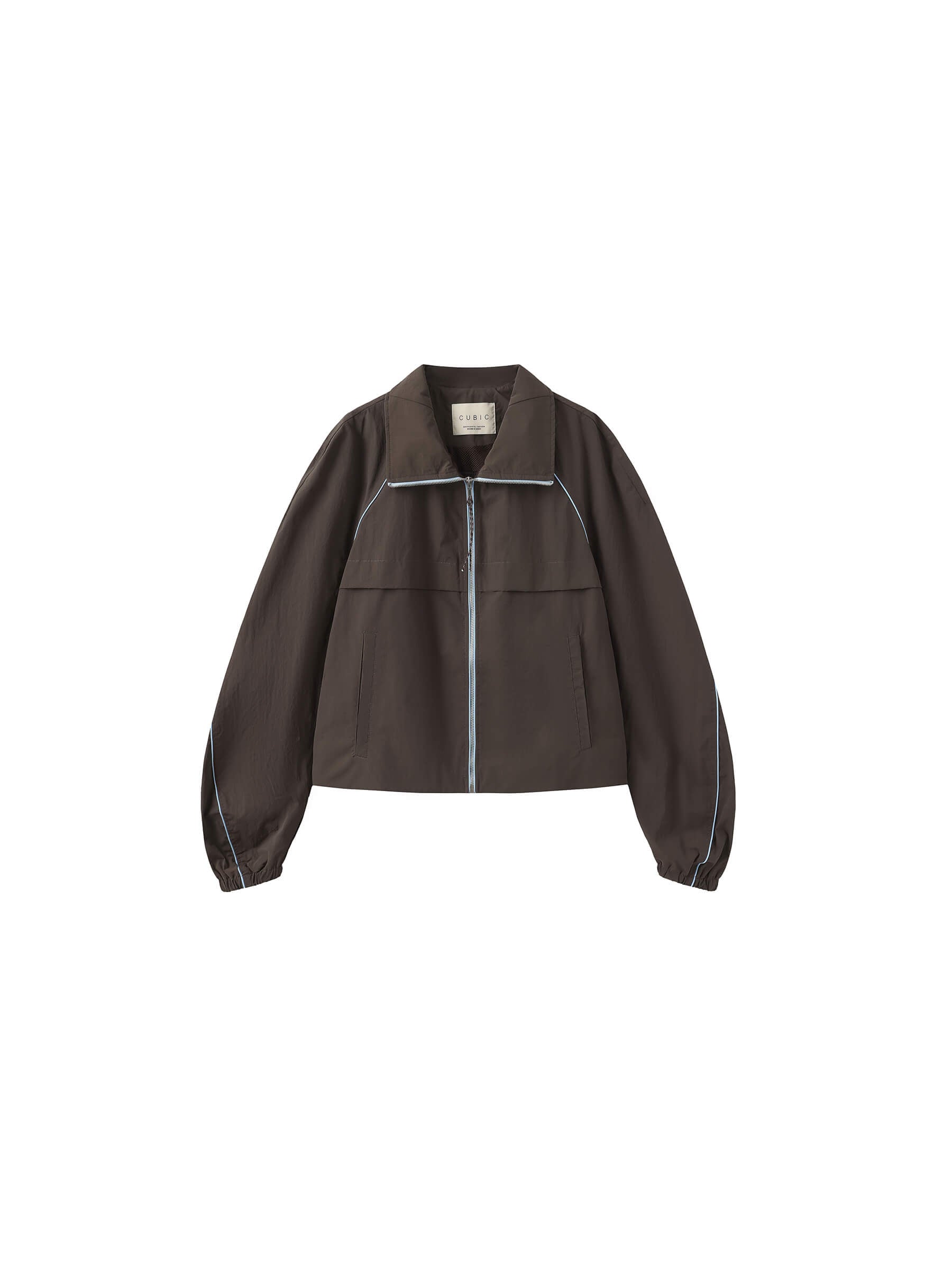 Color-Block Zipper Short Jacket-13