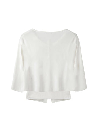CUBIC Cape-Style Button Front Top
