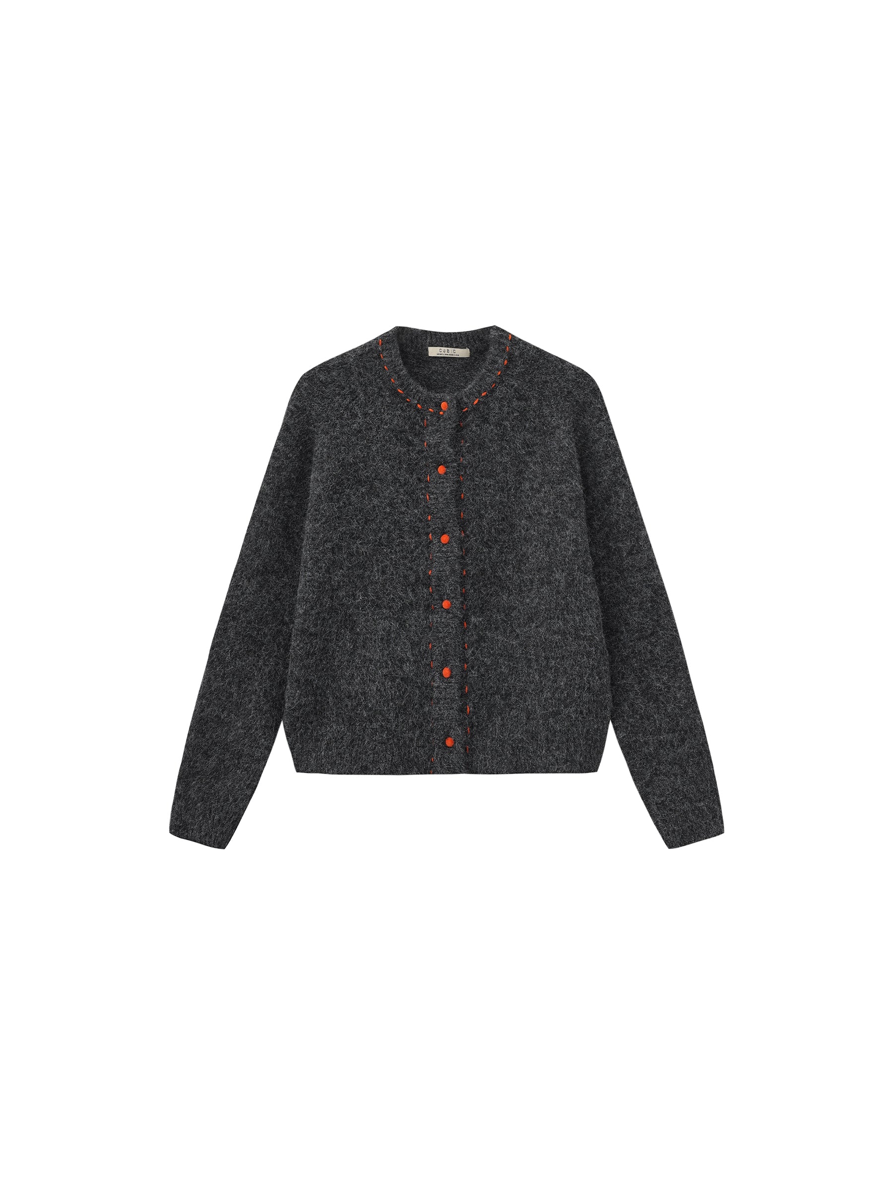 Wool-Blend Contrast Ribbed Cuff Cardigan-13