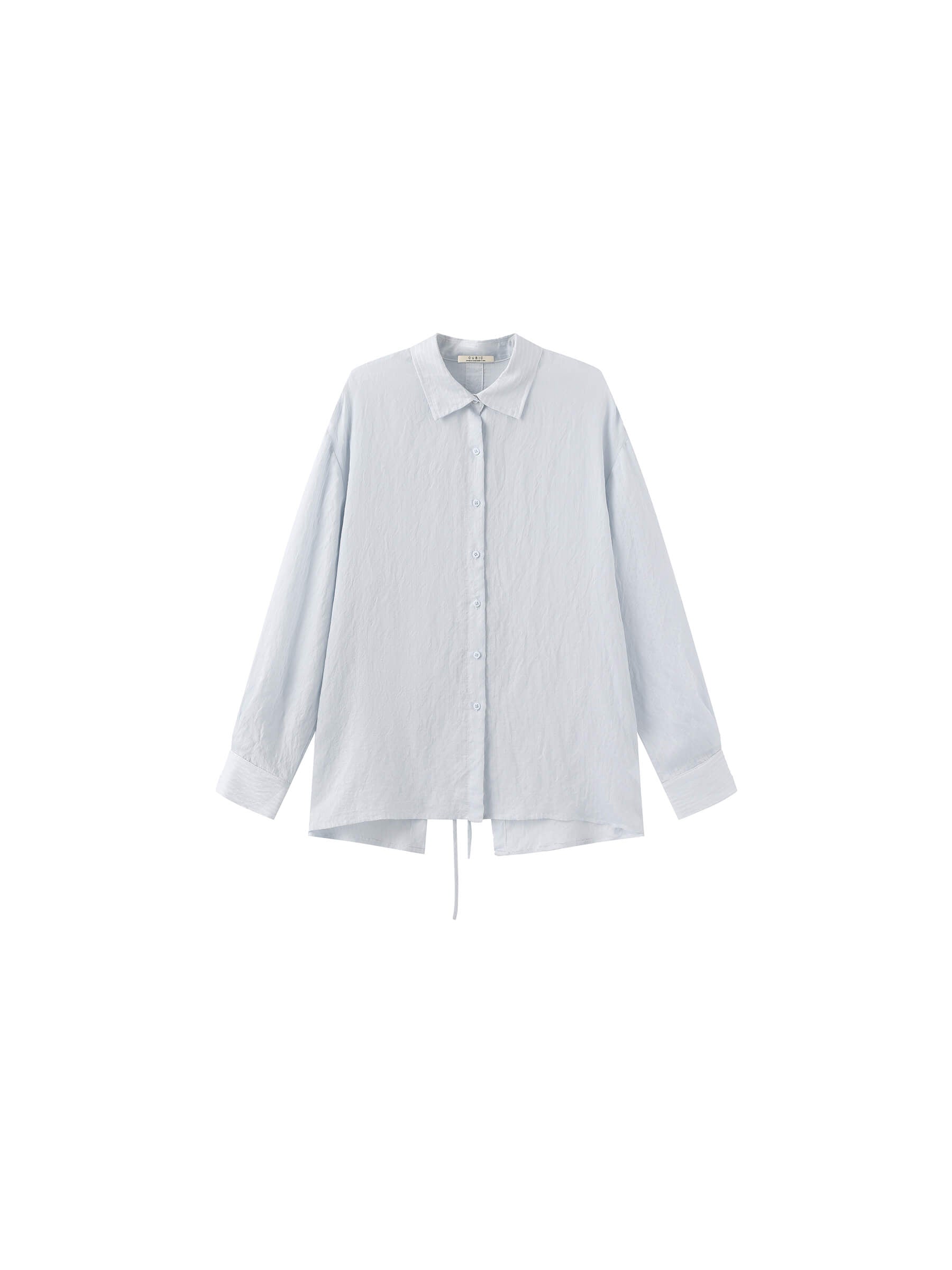 Semi-Sheer Oversized Striped Pattern Shirt-15