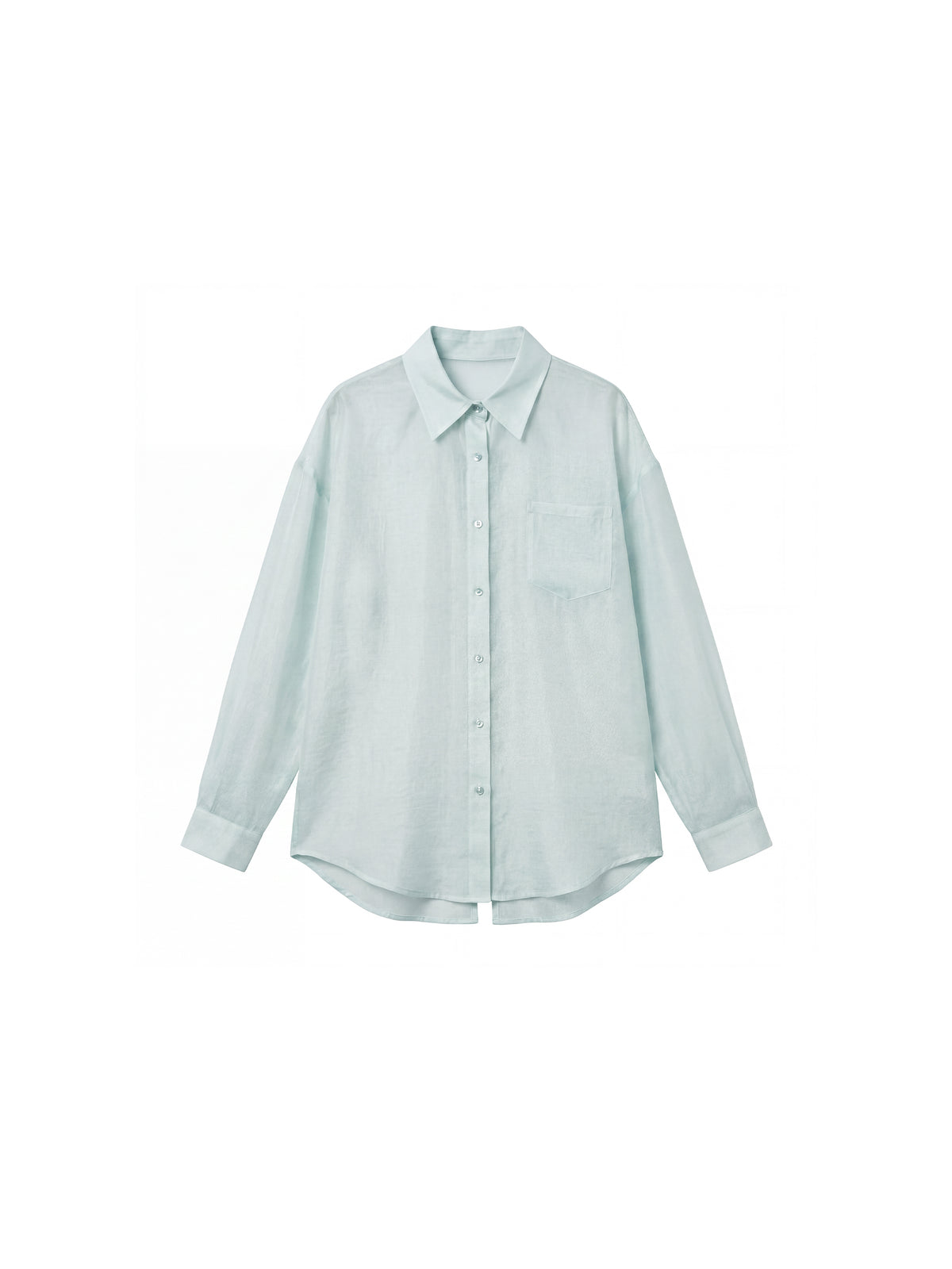 CUBIC Lyocell Oversized Sheer Button-Down Shirt-13