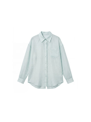 CUBIC Lyocell Oversized Sheer Button-Down Shirt