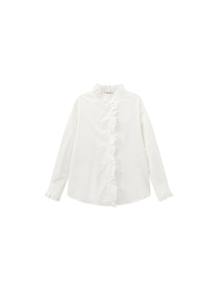 CUBIC Lace-Trimmed Linen Long-Sleeve Shirt