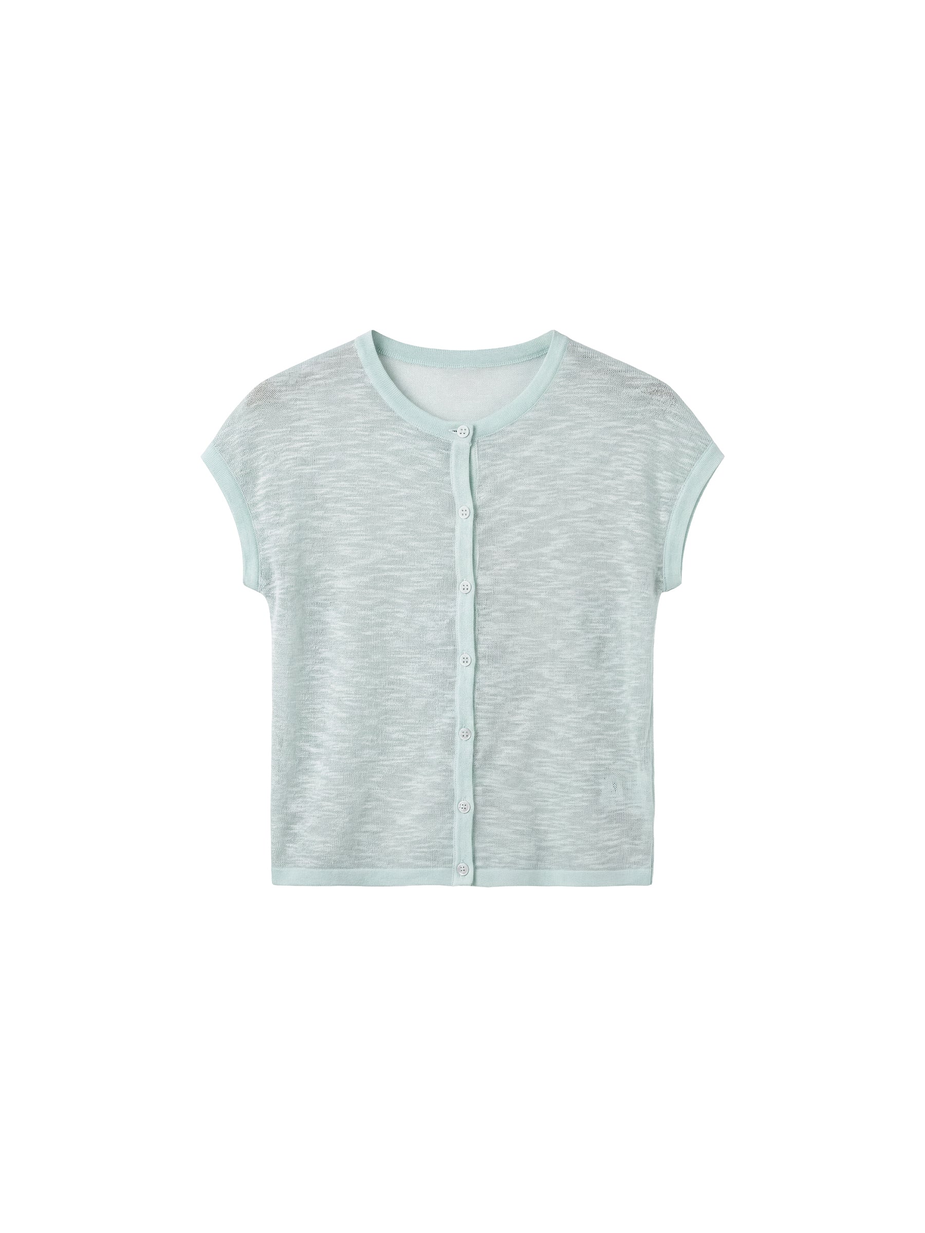 CUBIC Viscose Blend Short-Sleeve Sheer Cardigan-13