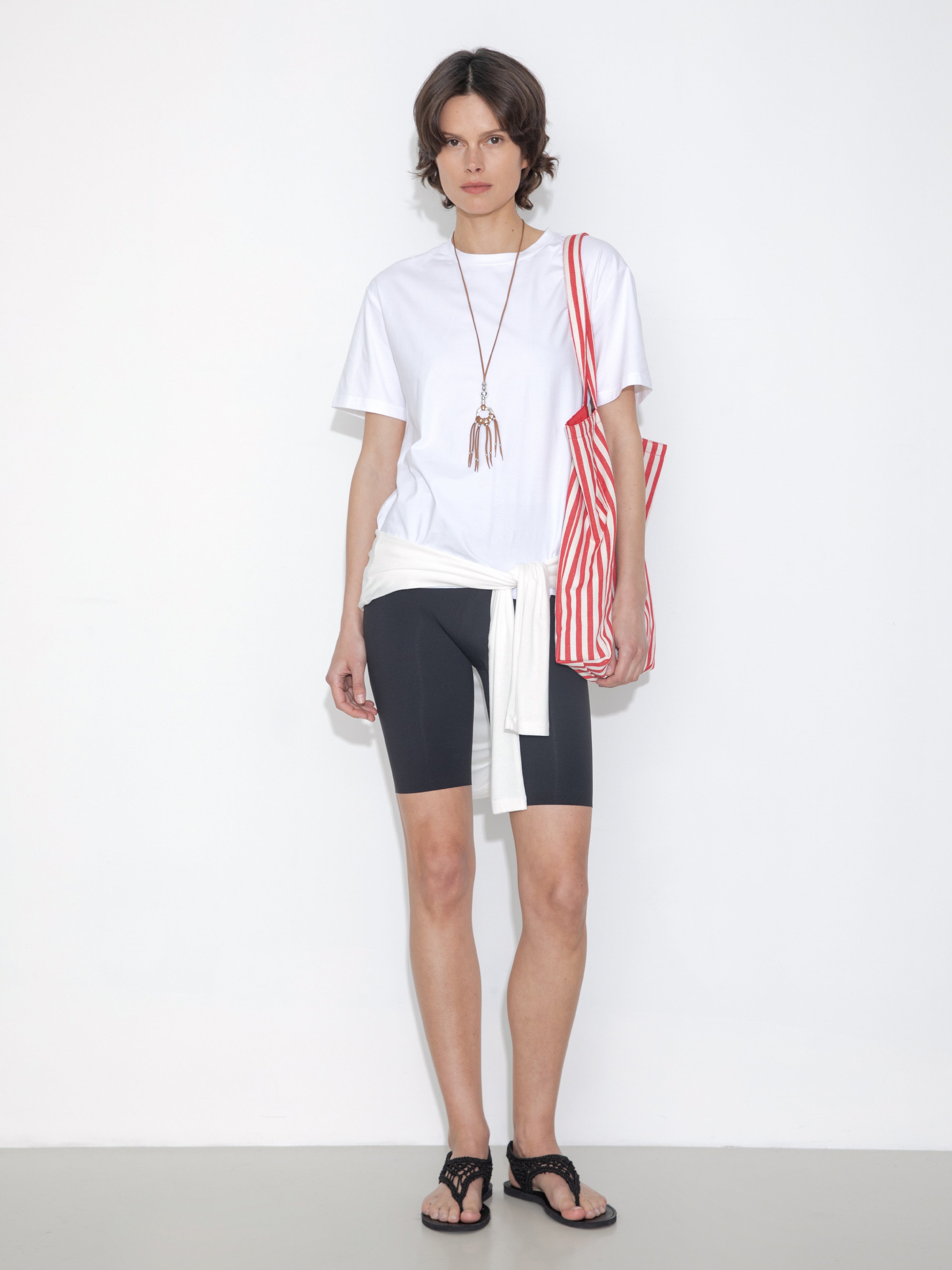 C by CUBIC Oversized Crew Neck Solid T-Shirt-14