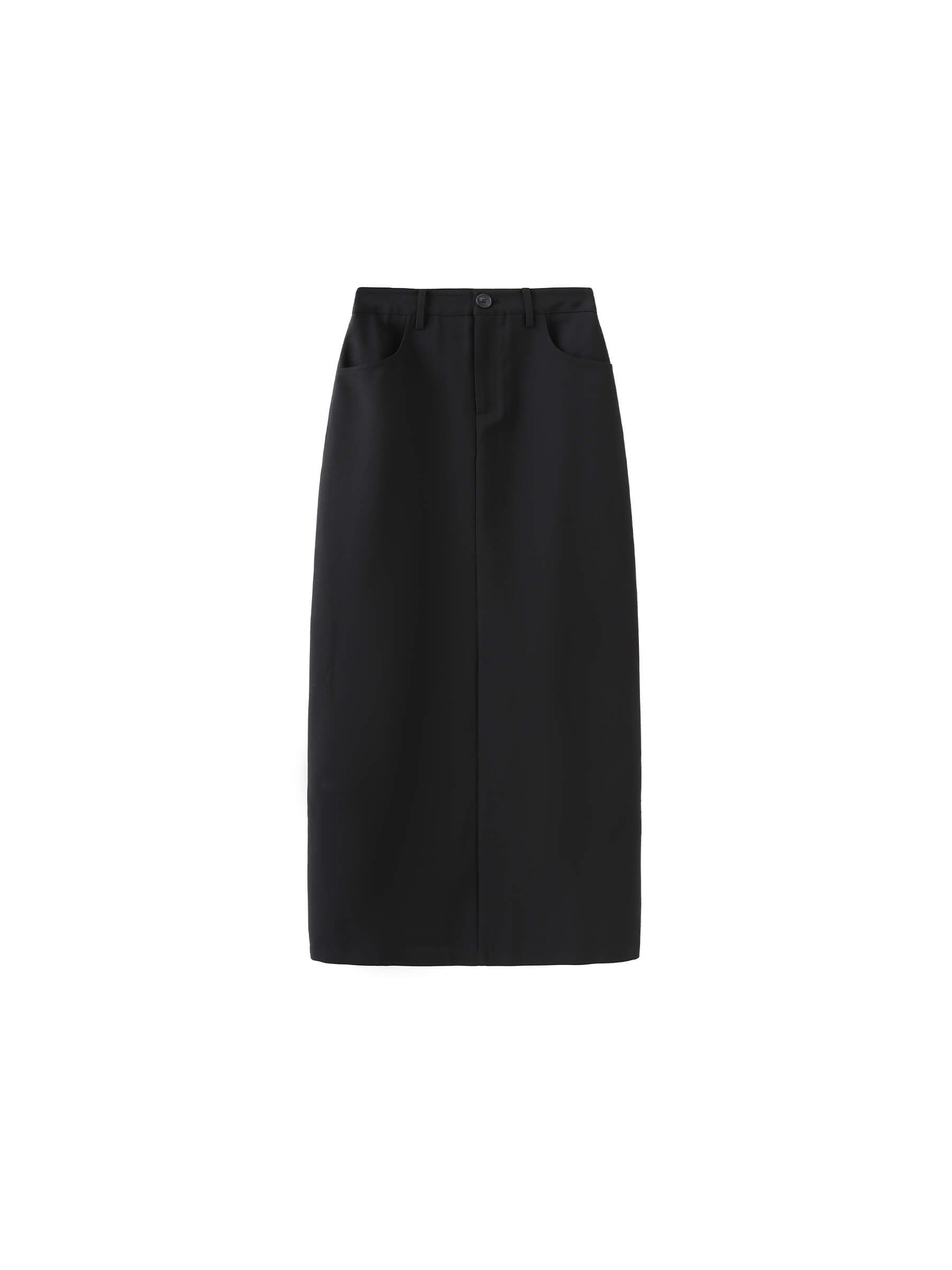 High Waist Long skirt with Back Slit-15