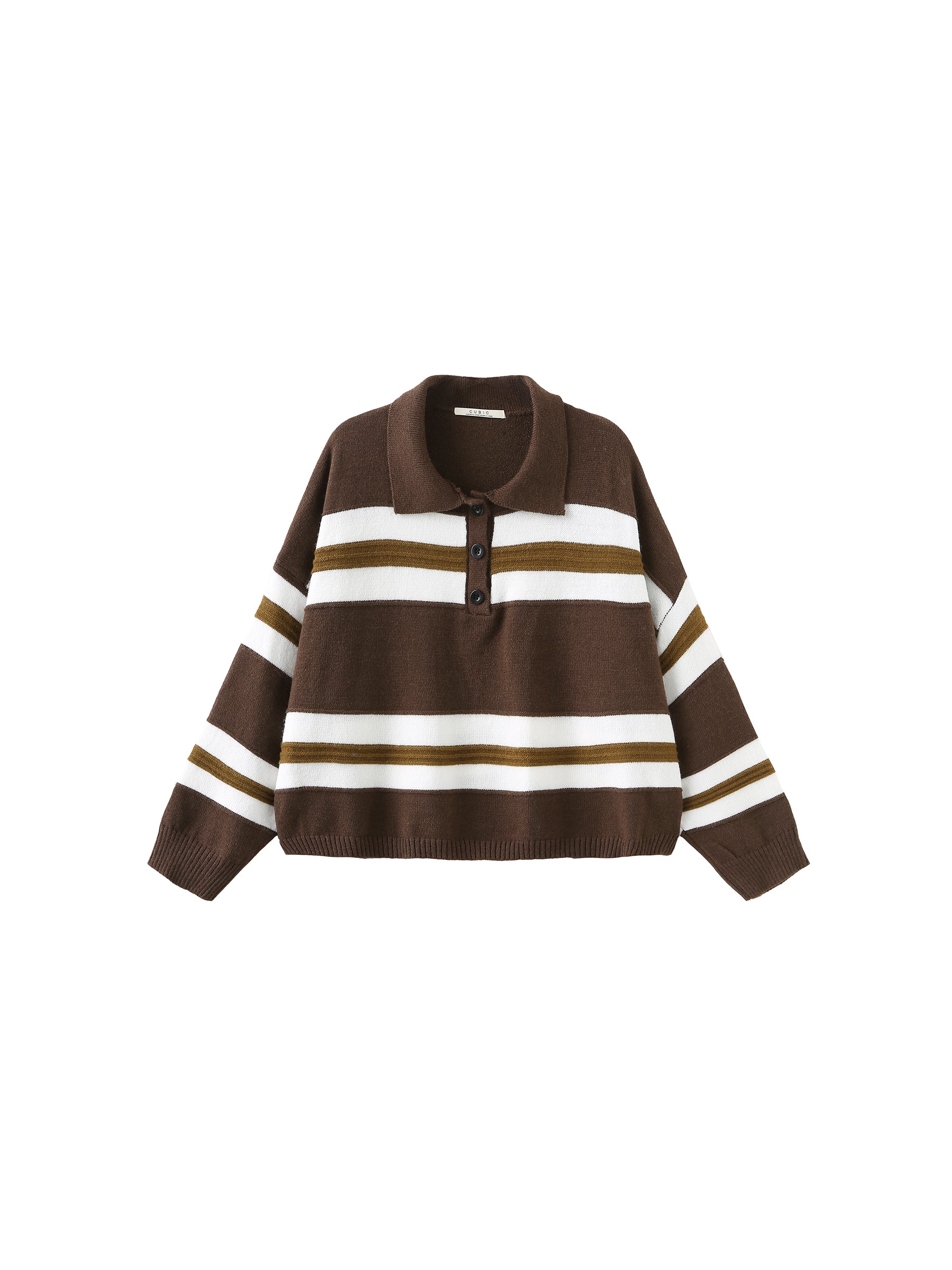 Oversized Contrast Striped Sweater-15