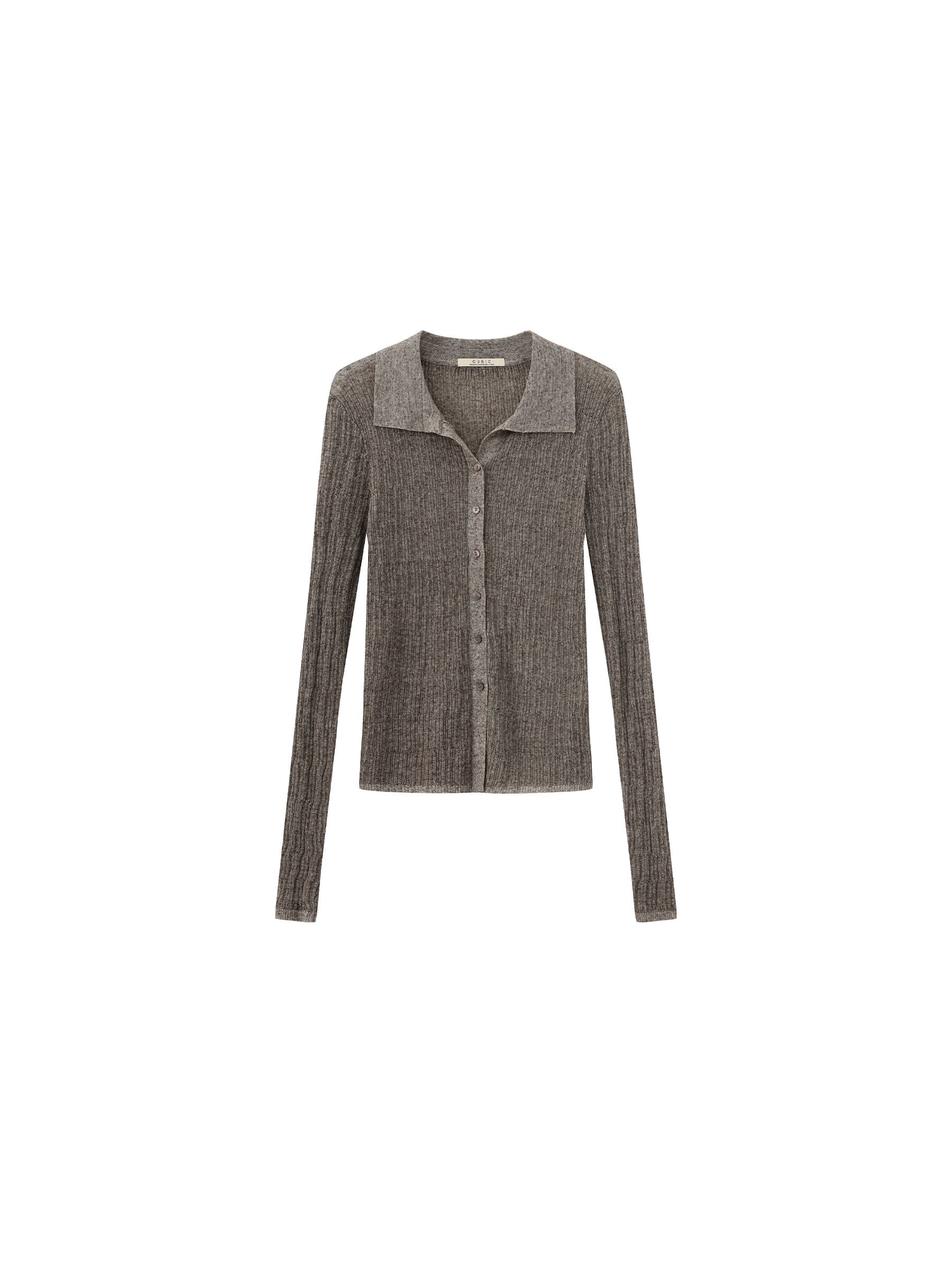 CUBIC Linen Collared Long-Sleeved Knit Sweater-13