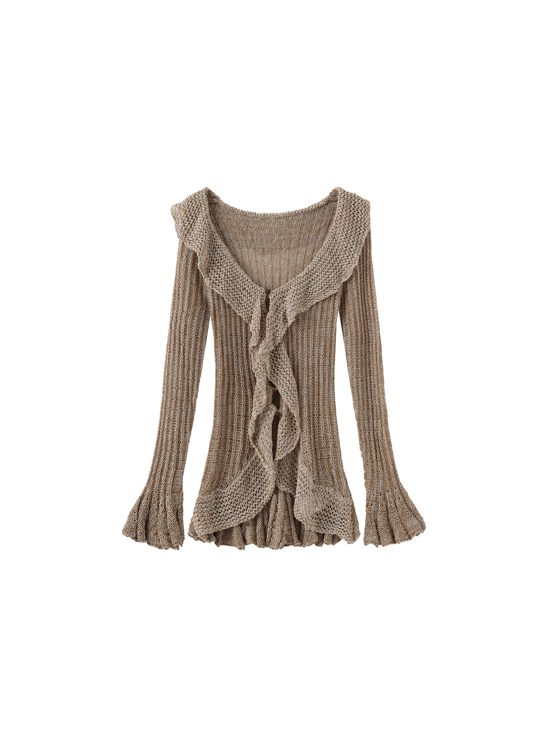 Special Yarn Hollowed Long Sleeves Knit Top-15