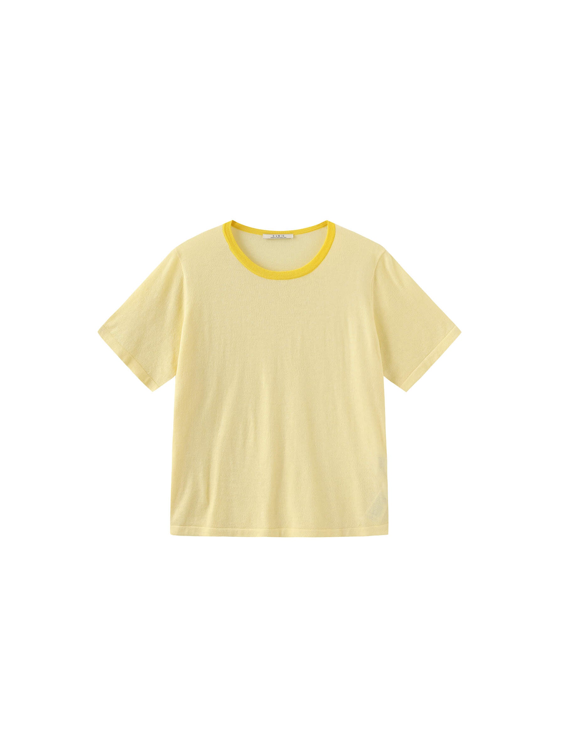 Contrast Color T-shirt with Wool Blend-15