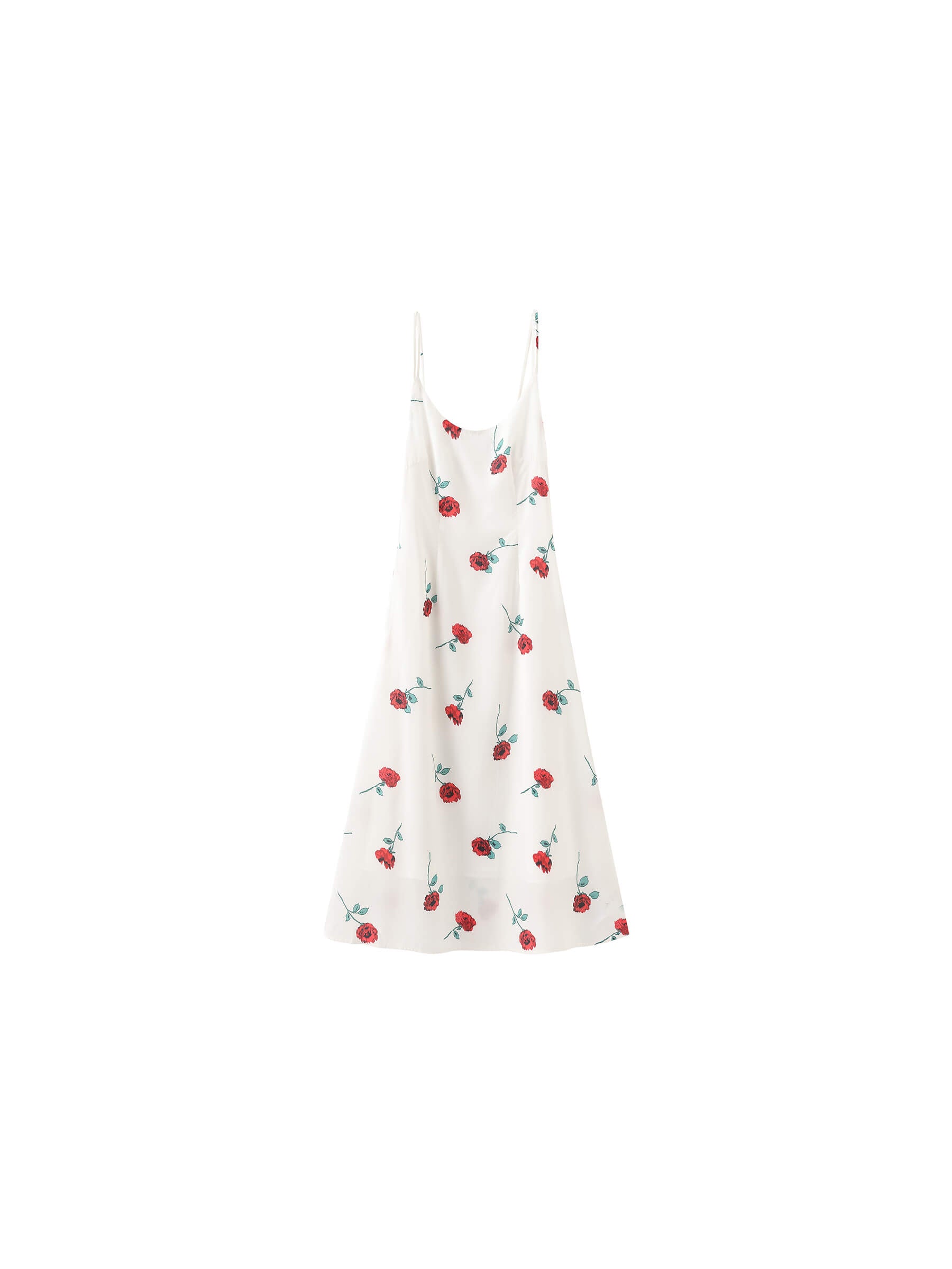 Rose Printed Fitted Sling Dress-9