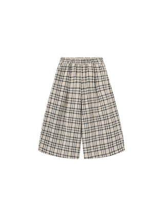 Vintage Plaid Curved Cropped Trousers