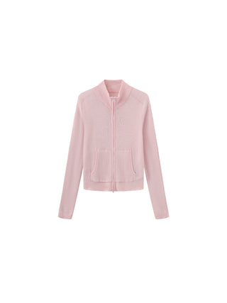 Two-Way Zip Layered Knit Jacket