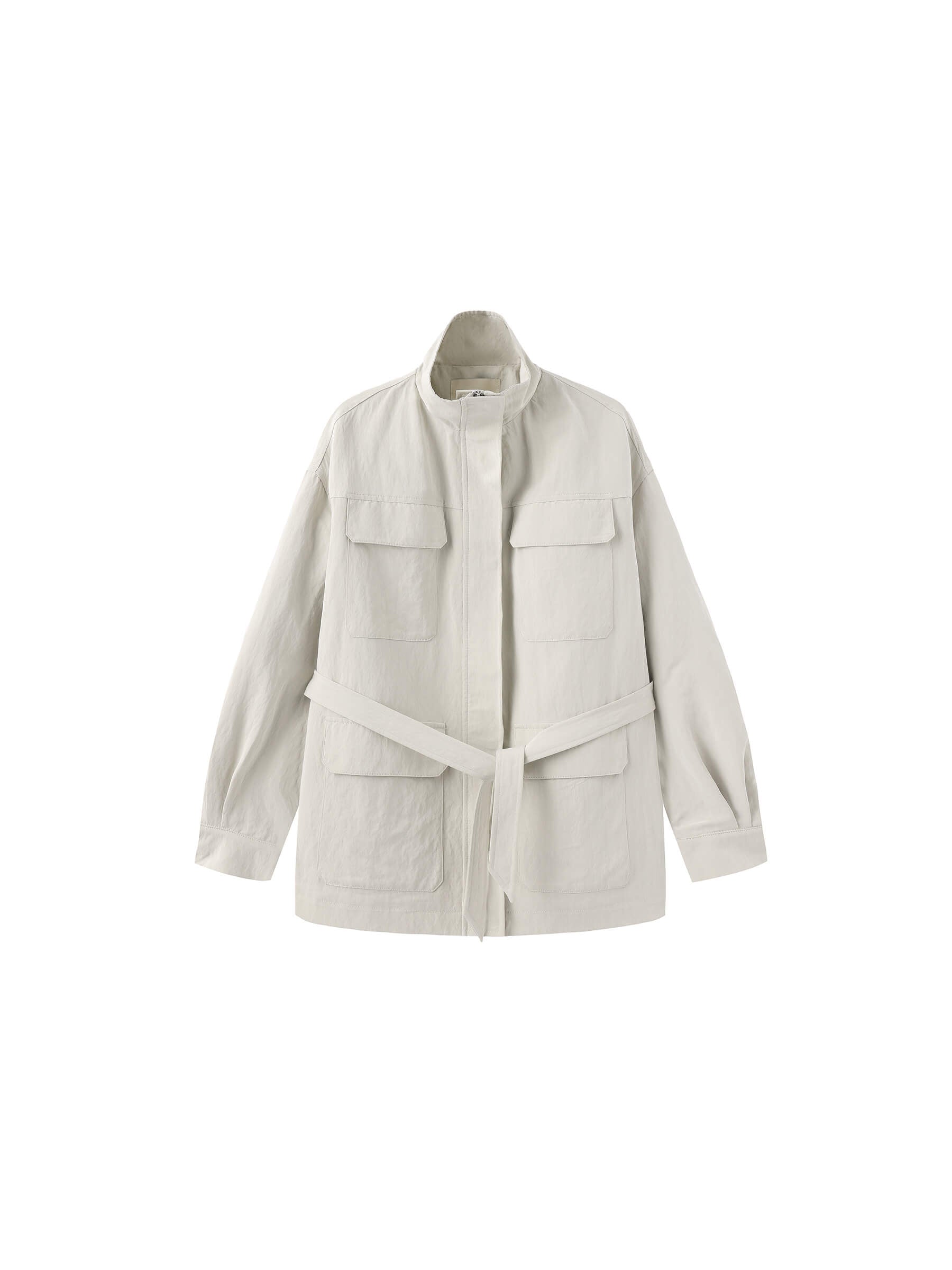 Oversized Funnel Neck Cropped Cargo Jacket-15
