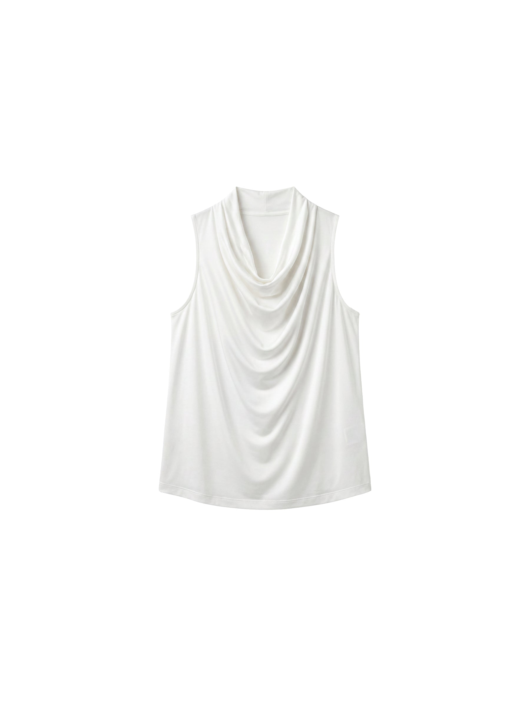 CUBIC Acetate Solid Cowl Neck Sleeveless Top-13