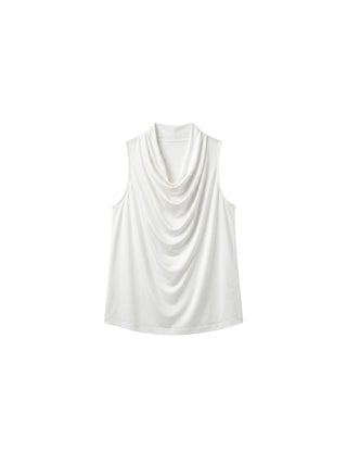 CUBIC Acetate Solid Cowl Neck Sleeveless Top