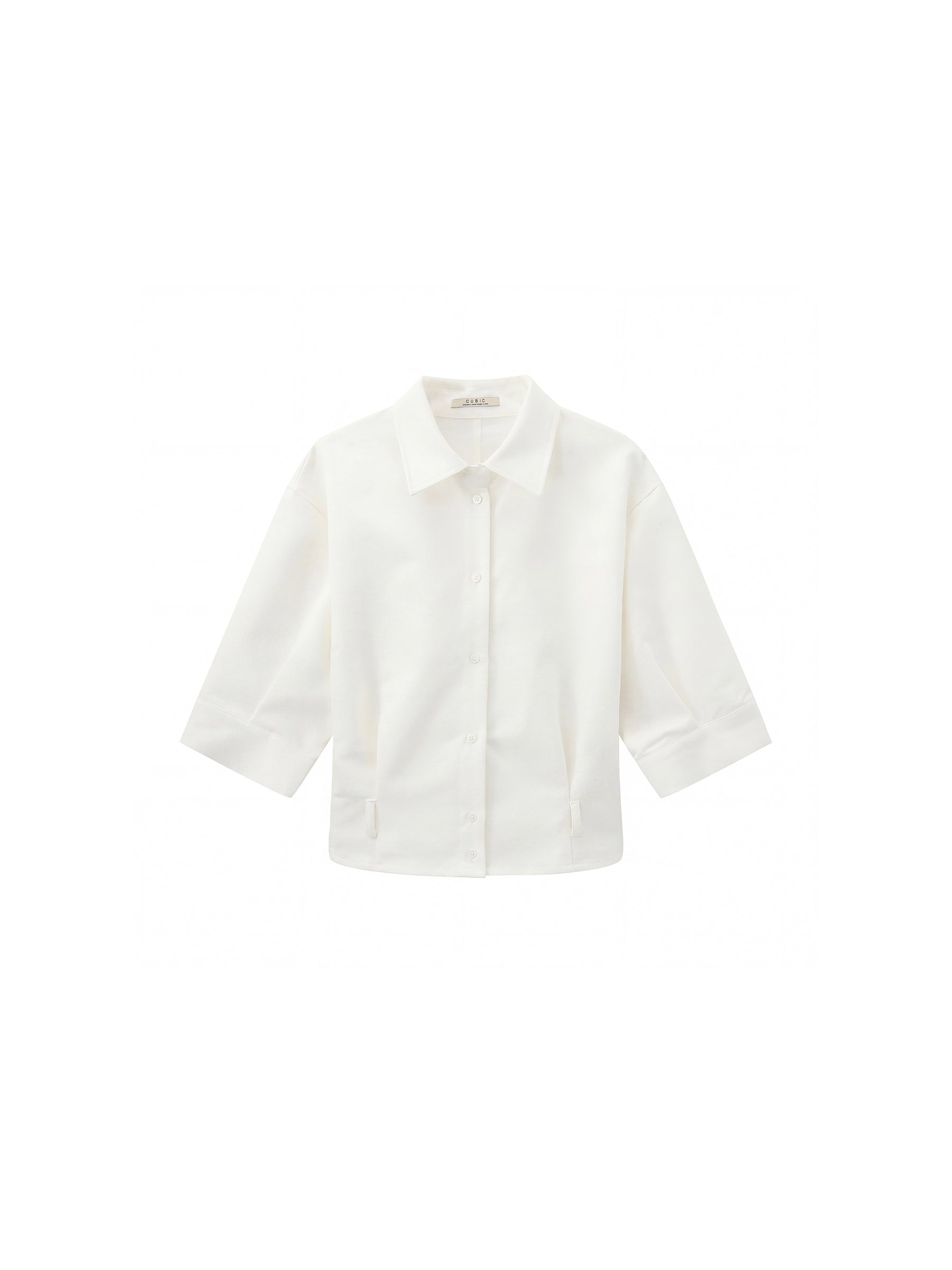 CUBIC Waist-Cinching Cropped Shirt-13