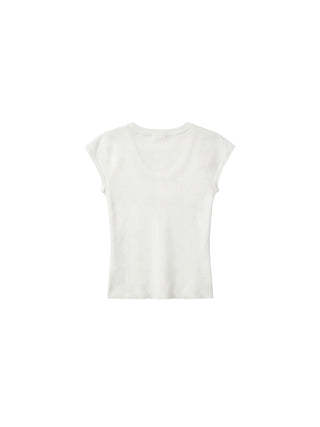 CUBIC Lyocell-Blend Minimalist U-Neck Top