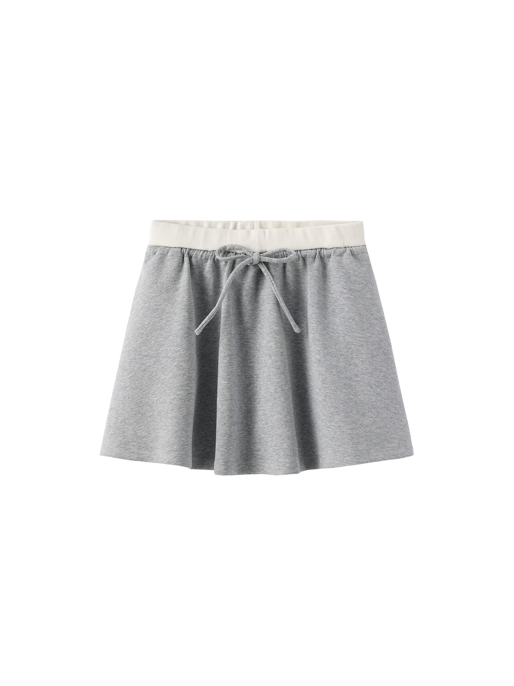 Drawstring Waist A-line Sweat Skirt-15