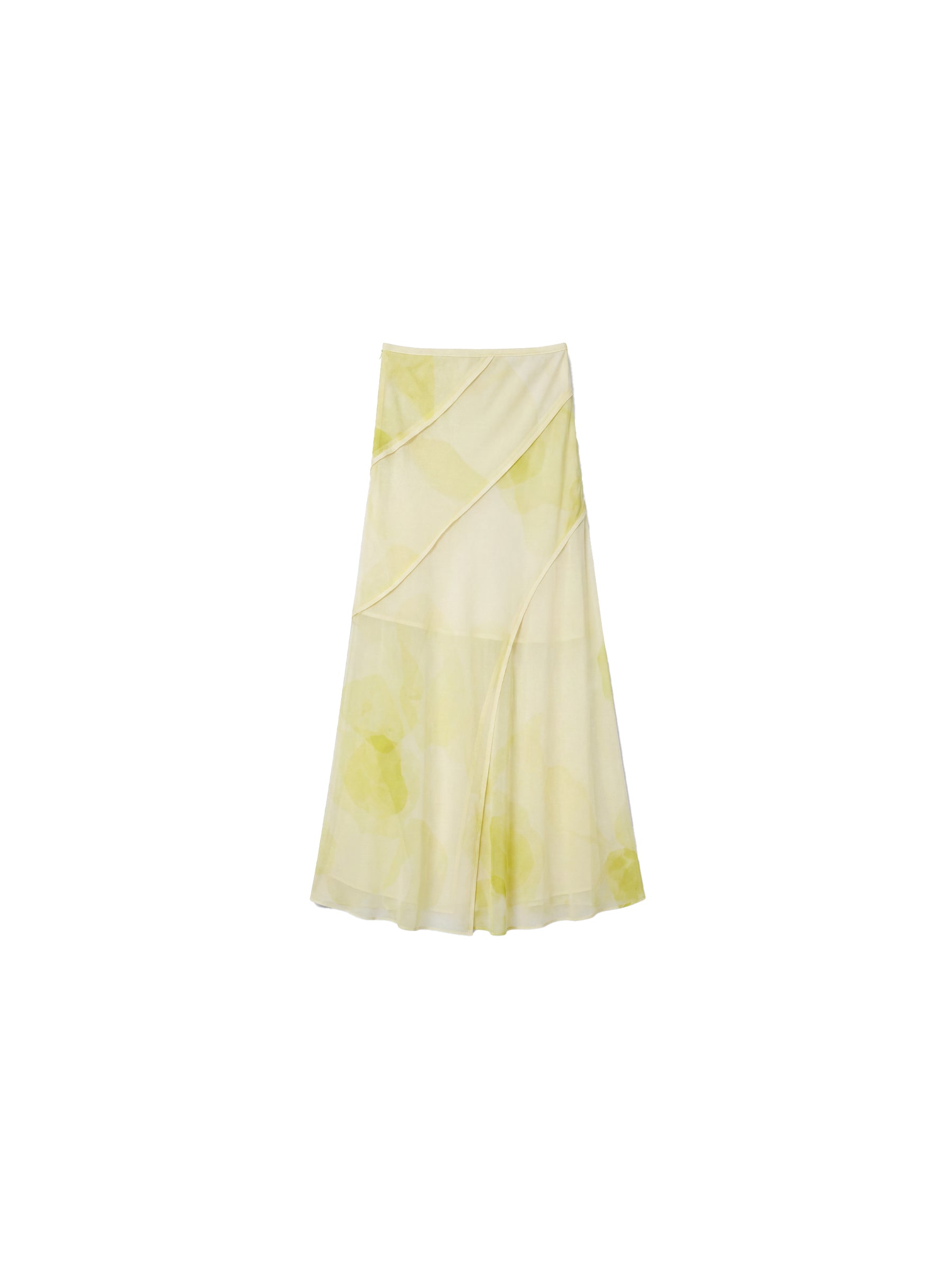 CUBIC Sheer Abstract Print Chiffon Maxi Skirt-13