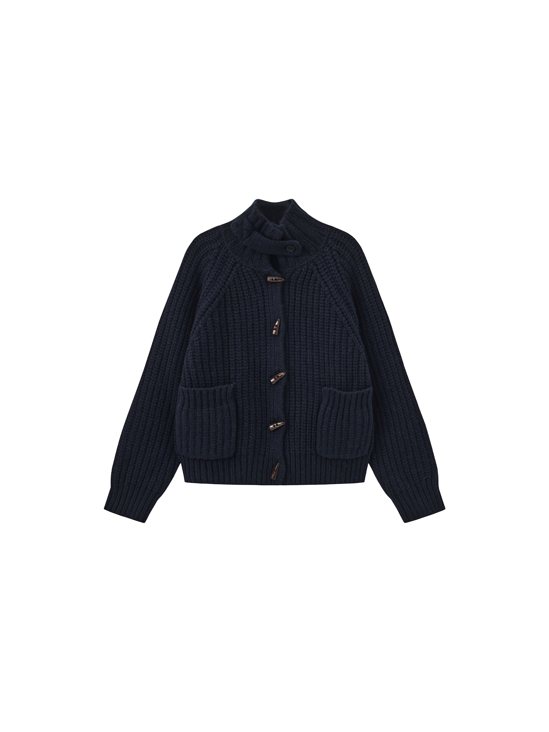 100% Wool Convertible Collar Short Cardigan Coat-13