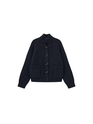 100% Wool Convertible Collar Short Cardigan Coat