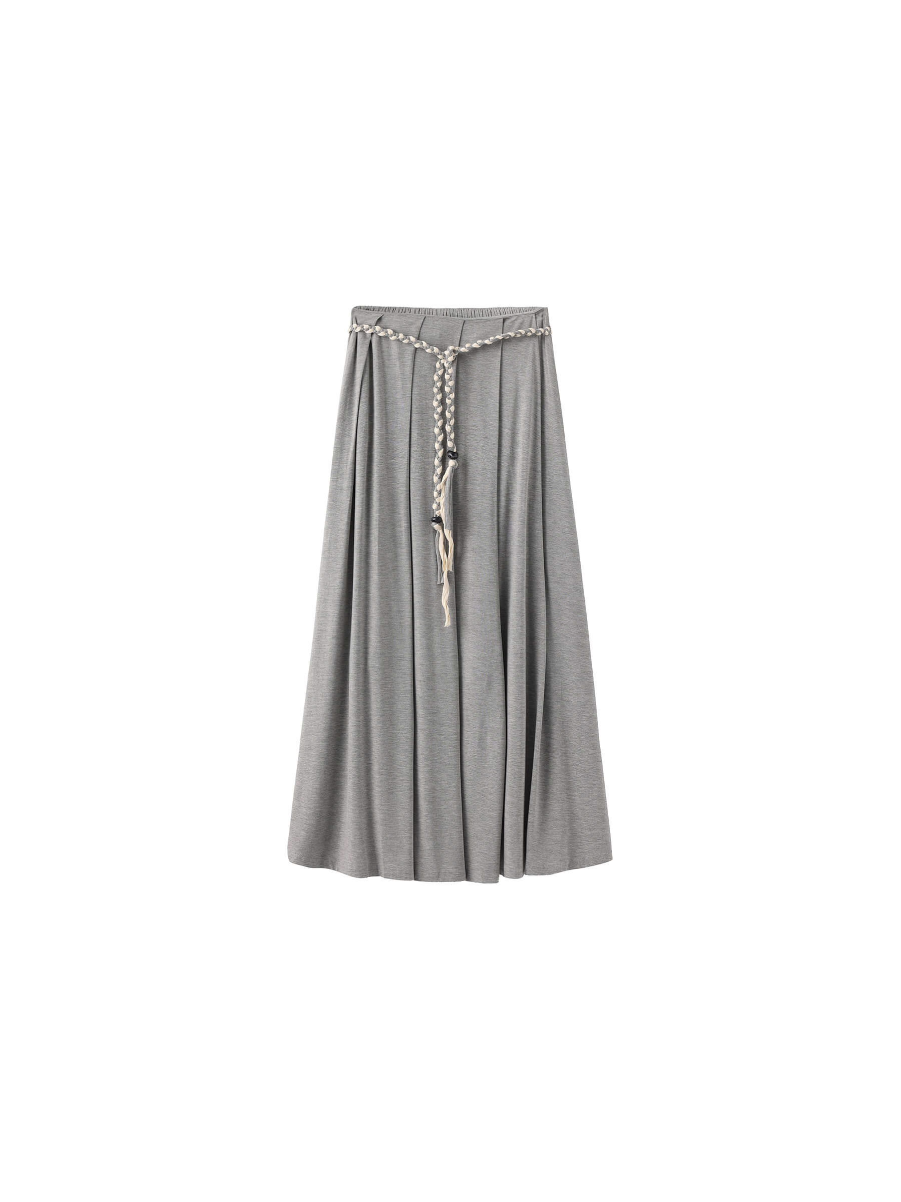 Pleated Hand-Braided High-Stretch Maxi Skirt-15