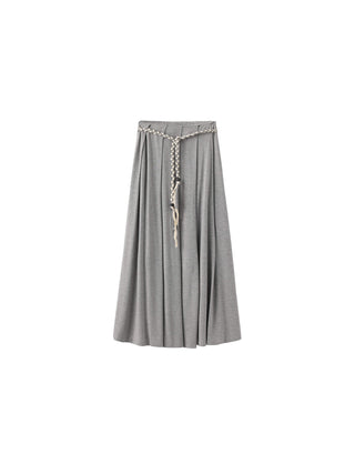 Pleated Hand-Braided High-Stretch Maxi Skirt