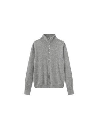 Relaxed Knit Cardigan Jacket in 100% Wool