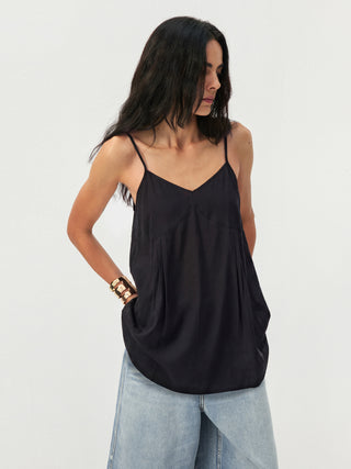 CUBIC Lyocell-Blend V-Neck Pleated Camisole