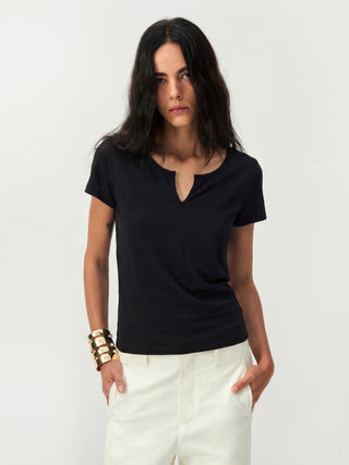 CUBIC Cotton-Blend Notch Neck Slim Fit T-shirt