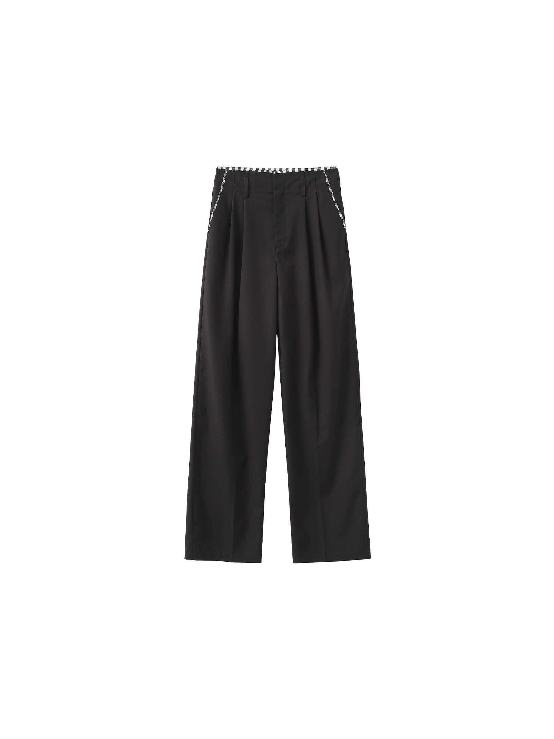 Checkered Peekaboo Tailored Trousers-15
