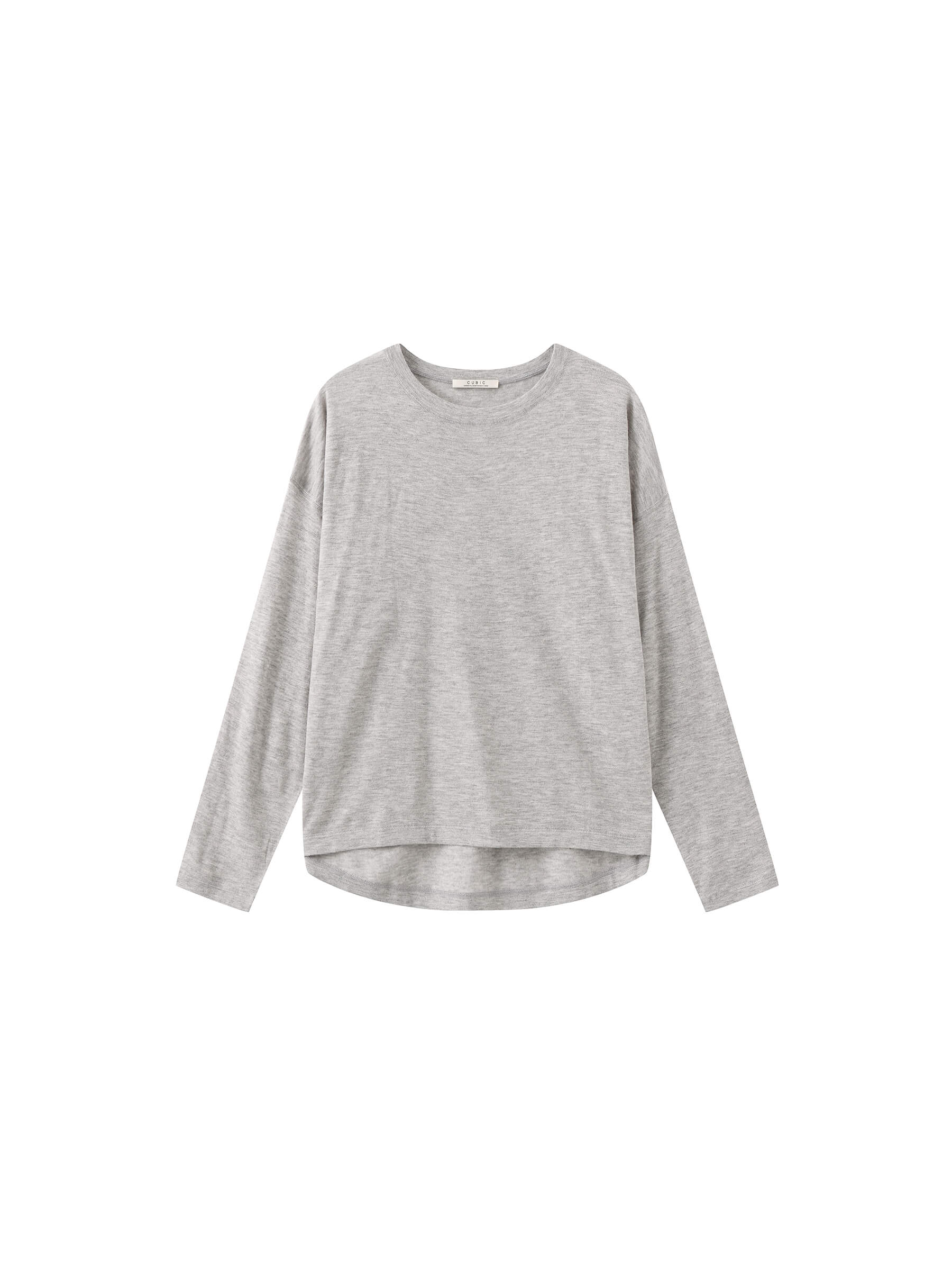 Crew Neck Long Sleeve Top with Wool Blend-15