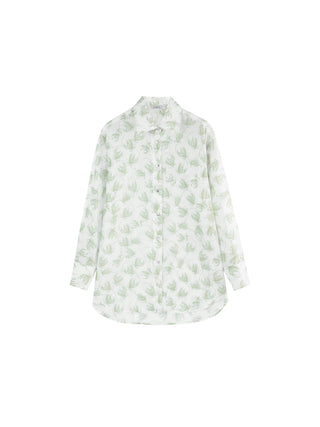 Loose Printed Sheer Shirt