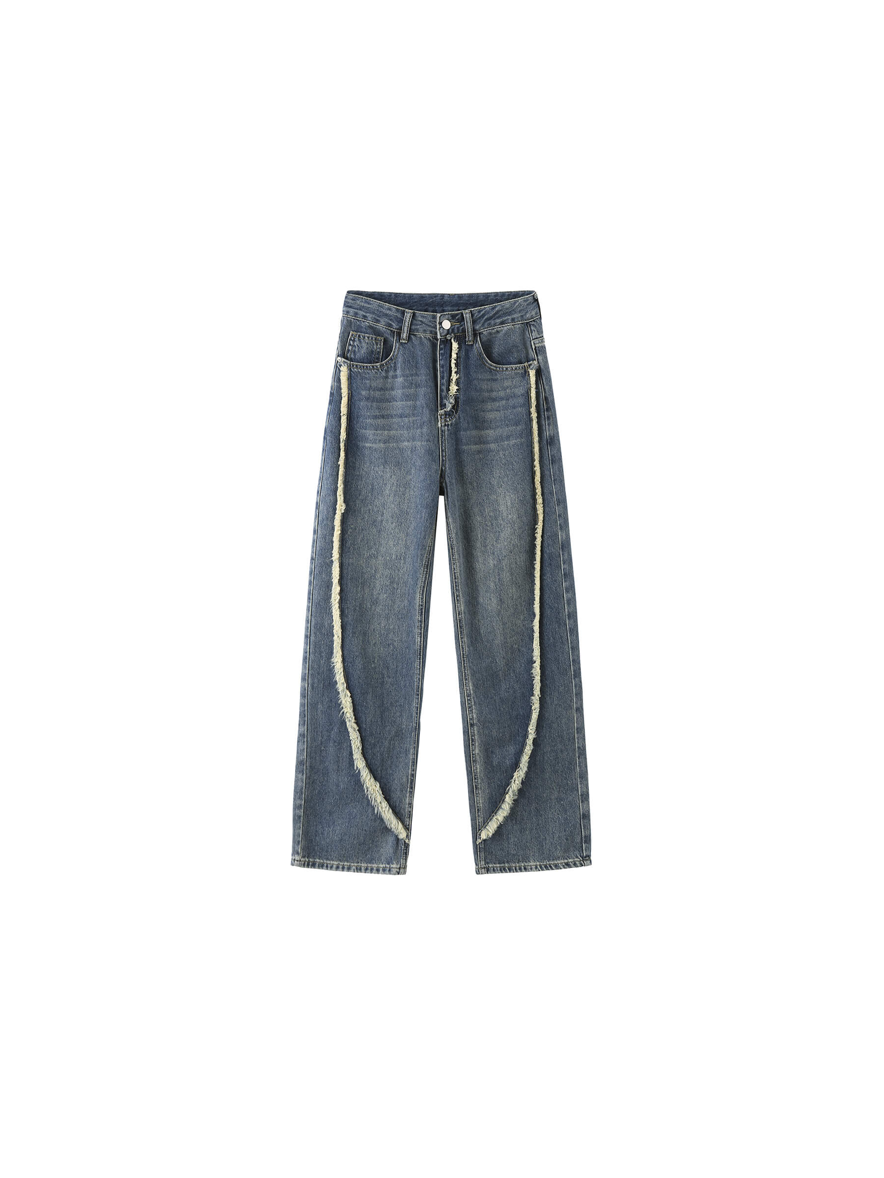 Straight Leg Distressed Detailed Jeans-13