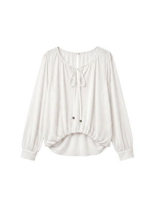 CUBIC Tie Neck Batwing Blouse