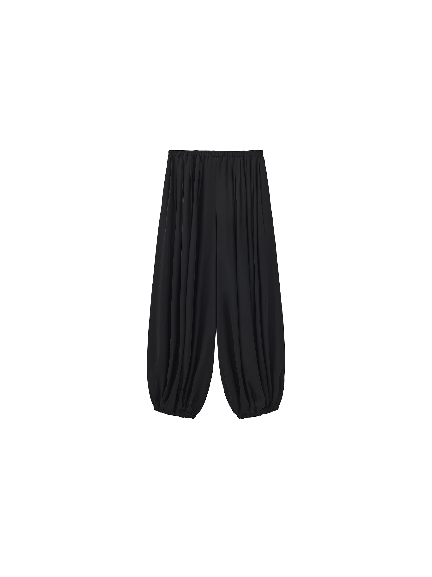 Pleated Balloon-Leg Elastic-Waist Trousers-13