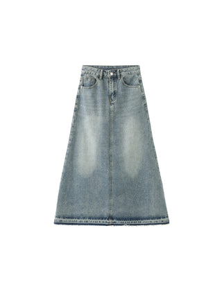 A-line Denim Maxi Skirt