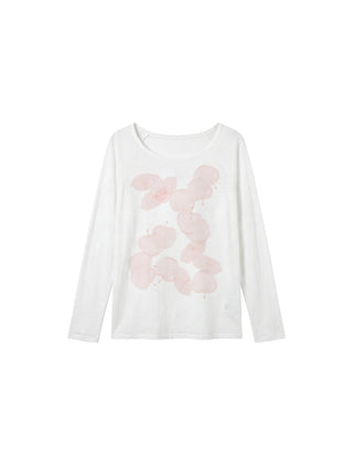 CUBIC Boat Neck Apple Print  Long-Sleeve Top