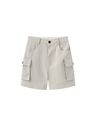 100% Cotton Casual Utility Straight-Leg Shorts