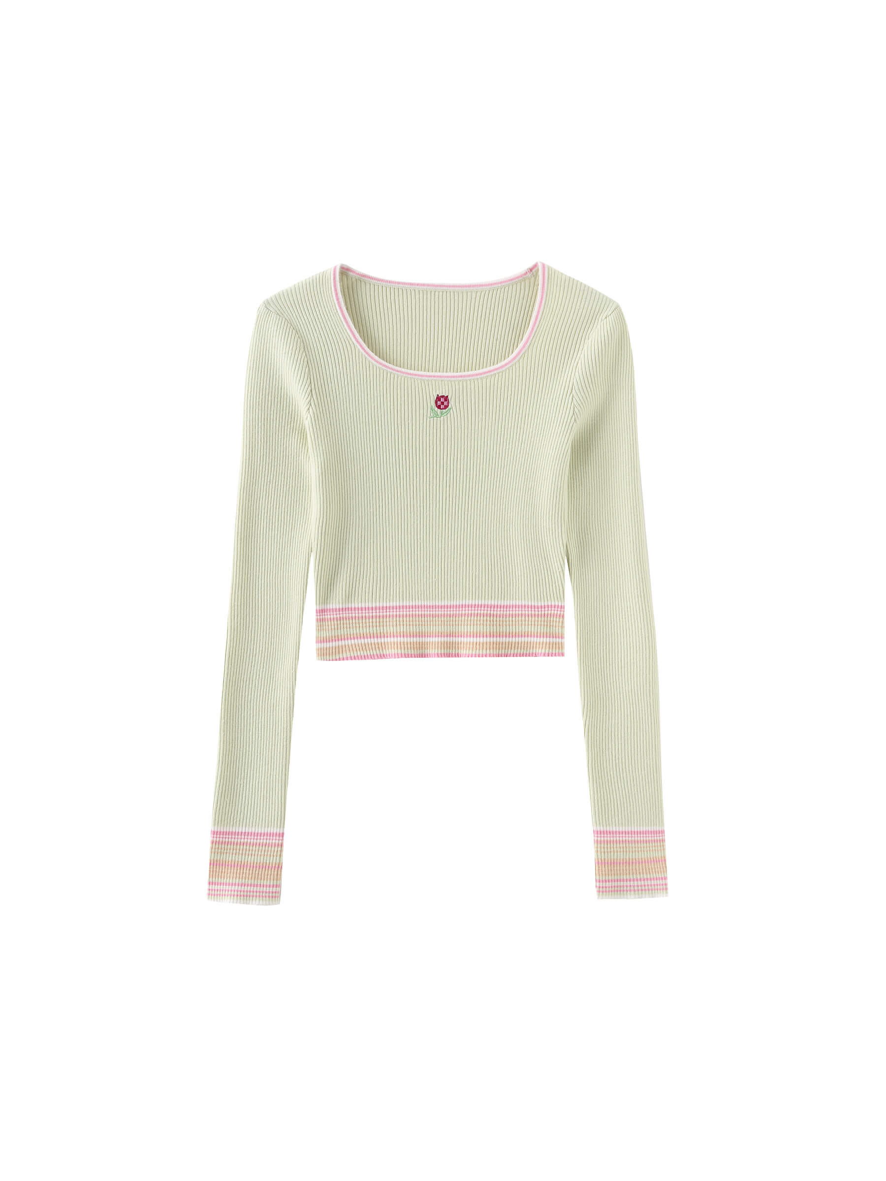 Boat Neck Long Sleeve Knit Top-15