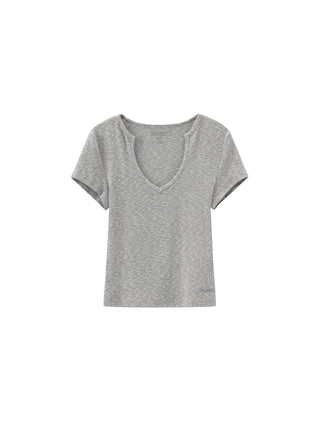 C by CUBIC Cropped Slim-Fit Sweetheart Neck T-Shirt
