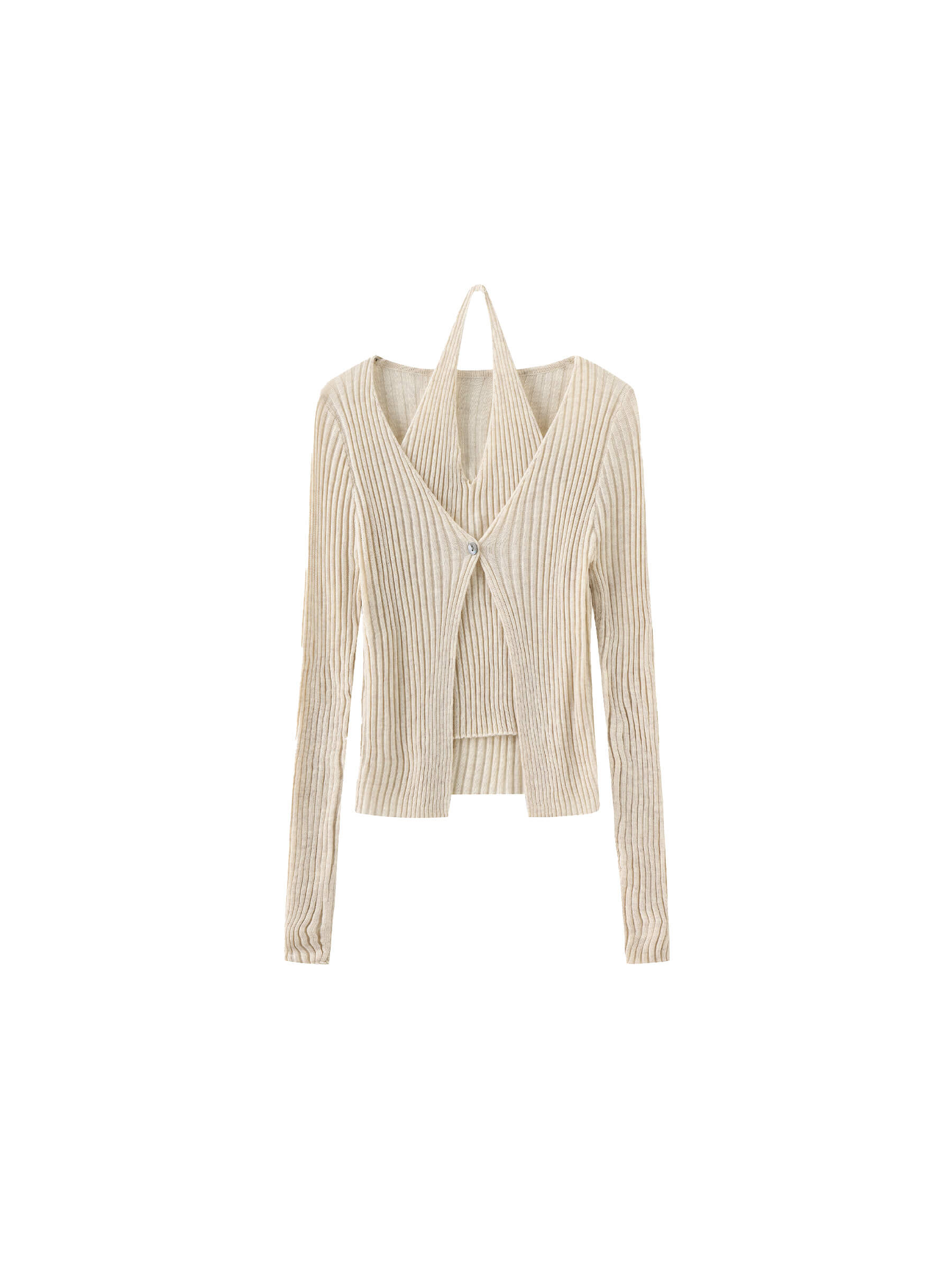 Single Button Cardigan with Wool Blend-15