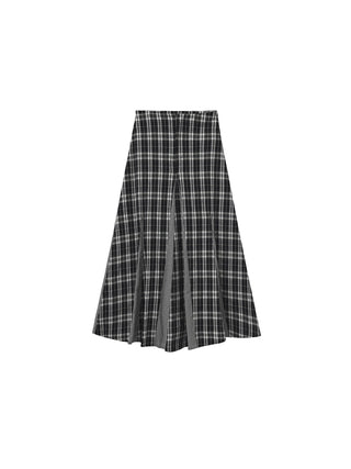 100% Cotton Patchwork Check A-Line Maxi Skirt