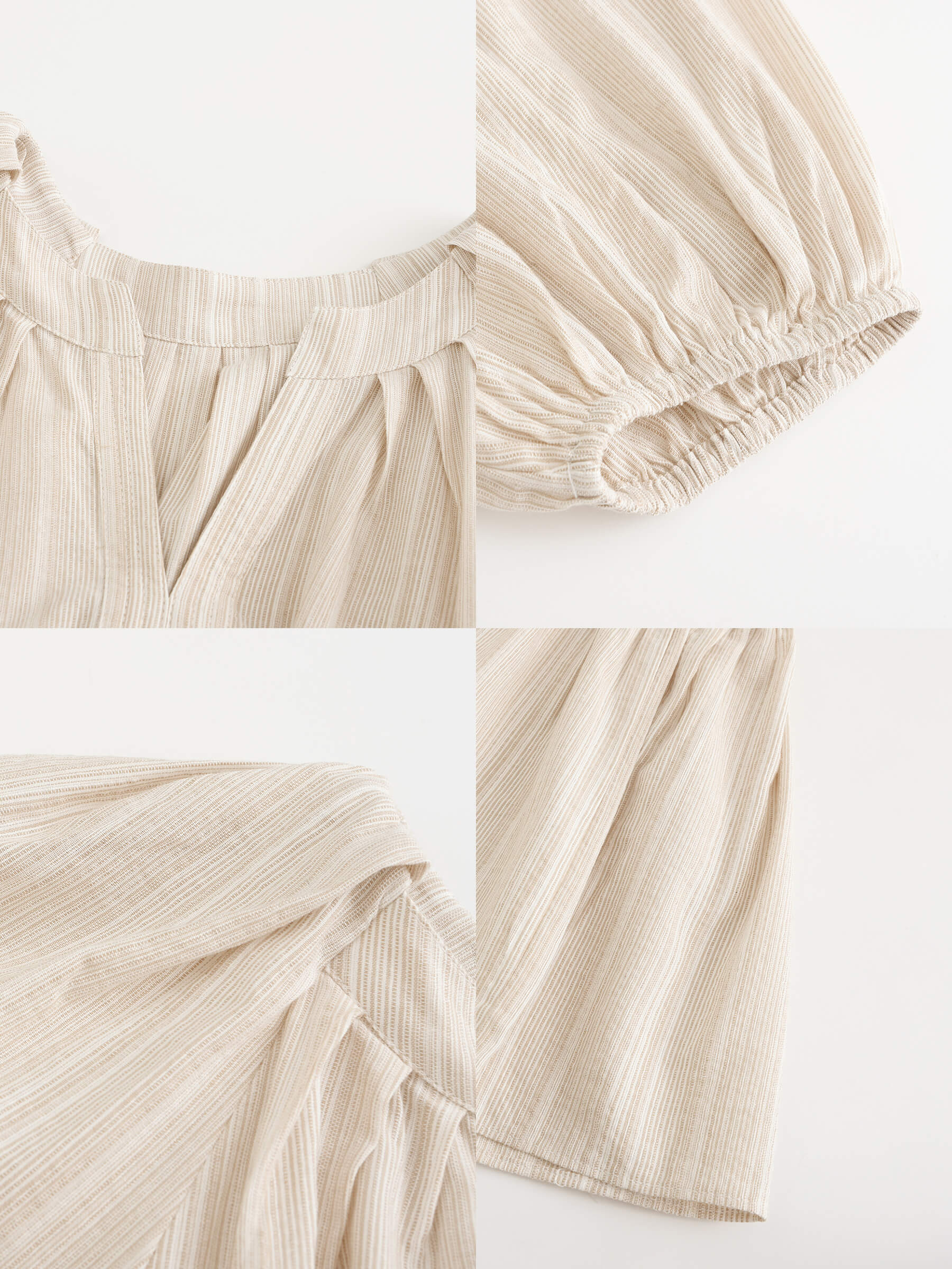Puff Sleeve V-Neck Tiered Dress-14